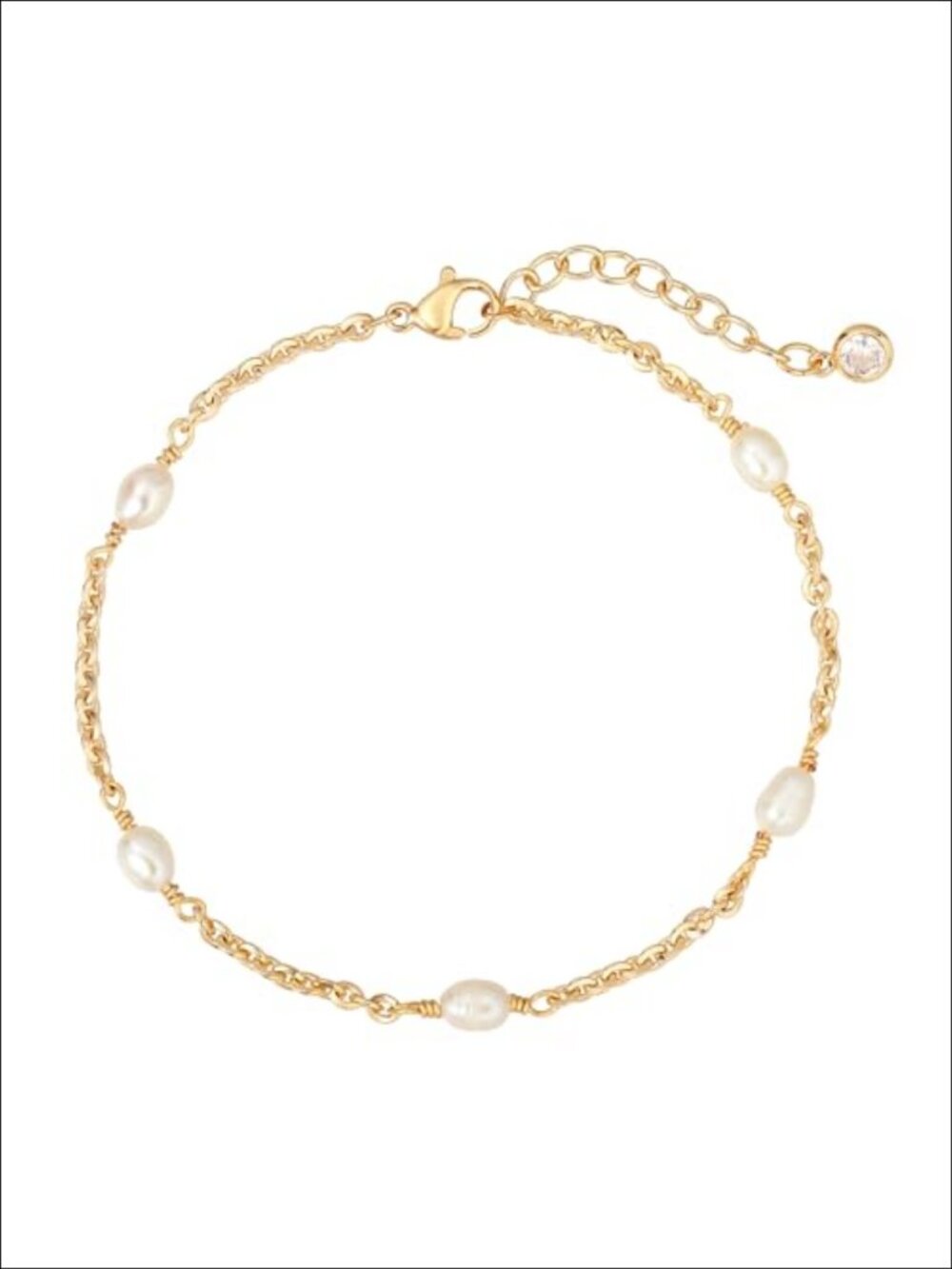 14K Gold Plated Chain Bracelet Women Minimalist Pearl Layering Gift